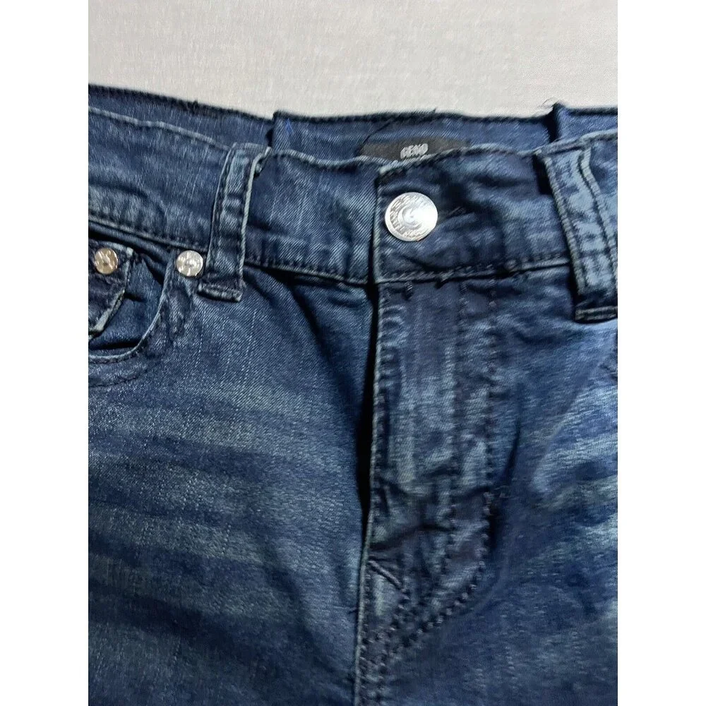 True Religion‎ Geno Relaxed Slim Jeans Mens 34x25 Blue Dark Wash Flap Pockets.